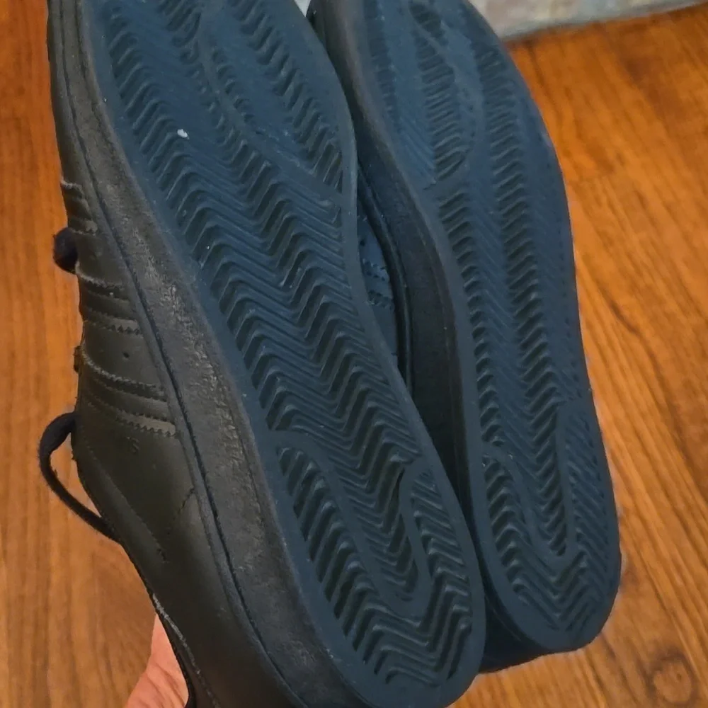 Adidas Black on Black Superstar Big Kids 5.5 (Women's 7.5) Sneakers
